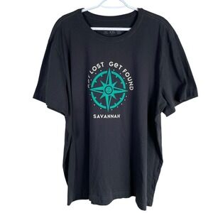 Life Is Good Crusher Lite T‎ Shirt Mens 2XL Black "Get Lost Get Found" Savannah